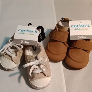 Child of Mine Tan and White Baby Shoes Set